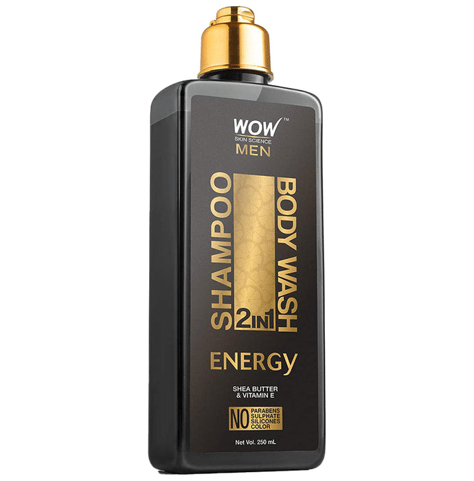 WOW Skin Science Men Energy 2 In 1 Shampoo + Body Wash - Classic Derma