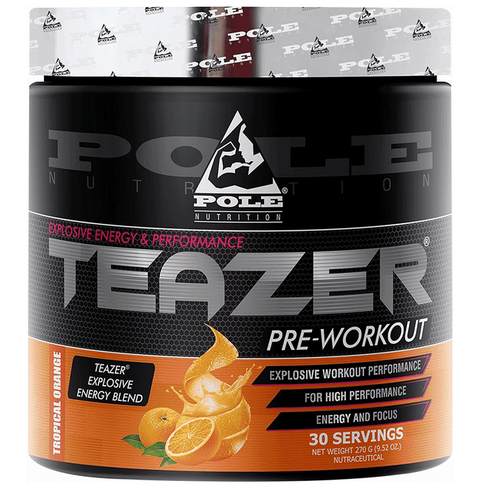 Pole Nutrition Teazer Pre Workout Powder Tropical Orange - Classic Derma