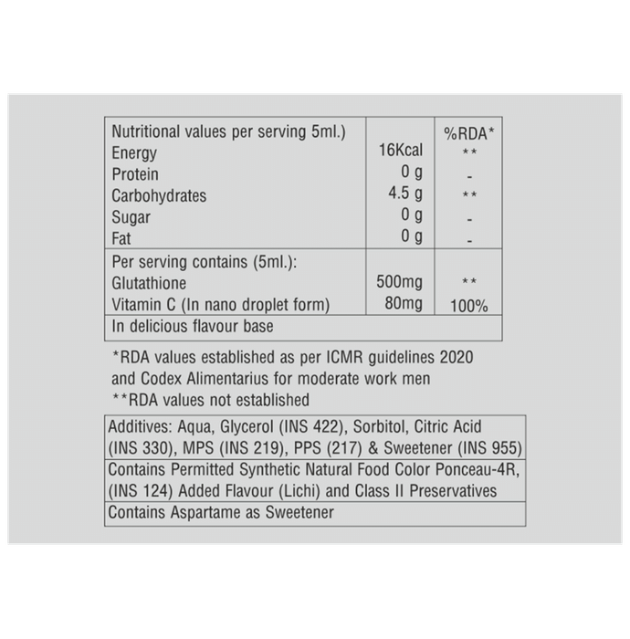 Glutathione Nano Technology Shot Sugar Free