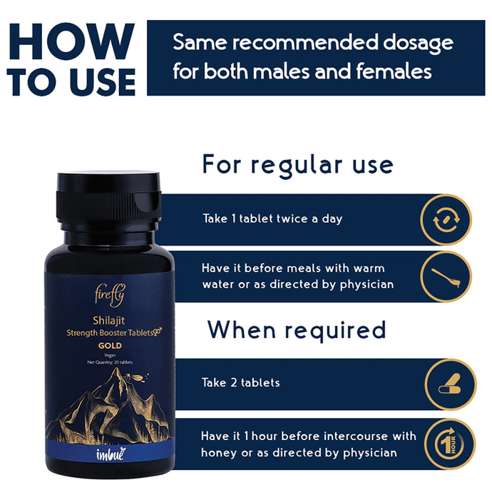 Imbue Firefly Shilajit Strength Booster Tablet | For Vitality, Endurance & Libido