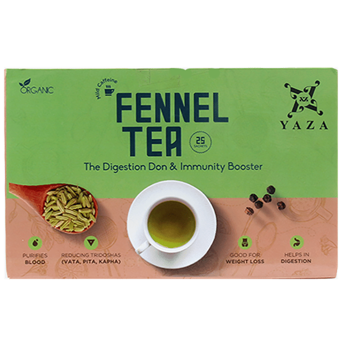 Yaza Fennel Organic Tea Sachet (2gm Each) - Classic Derma