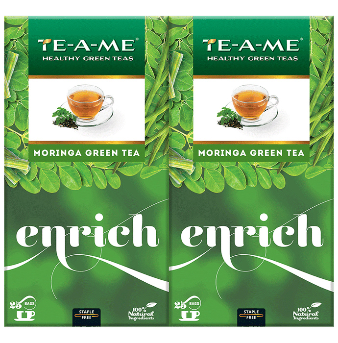 TE-A-ME Moringa Green Tea Bags (25 Each) - Classic Derma