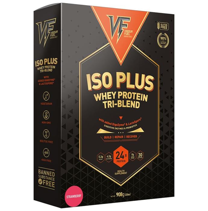 Vigour Fuel Iso Plus Whey Protein Tri-Blend Strawberry - Classic Derma