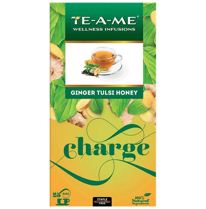 TE-A-ME Wellness Infusions Bag (1.5gm Each) Ginger Tulsi Honey Charge - Classic Derma