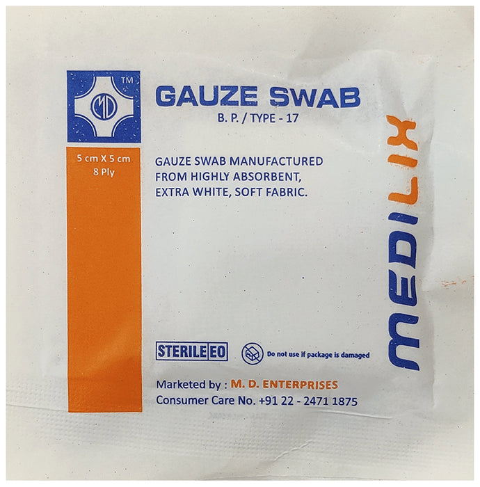 Medilix Gauze Swab Pack 5cm x 5cm x 8ply - Classic Derma