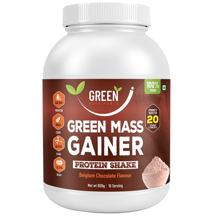 Green Nutripower Green Mass Gainer Protein Shake Belgium Chocolate - Classic Derma