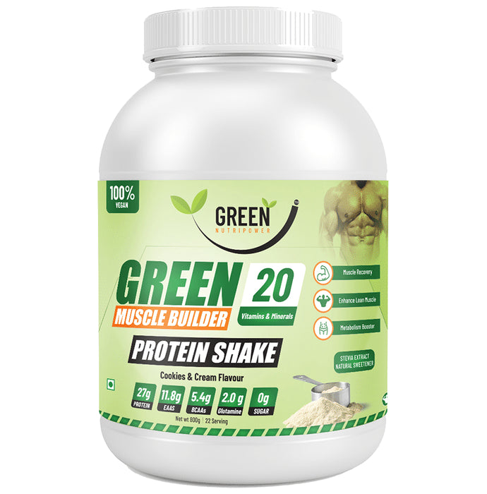 Green Nutripower Green Muscle Builder Protein Shake Cookies & Cream - Classic Derma