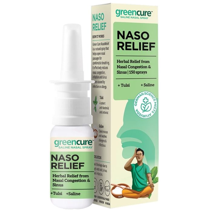 Greencure Naso Relief Saline Nasal Spray - Classic Derma