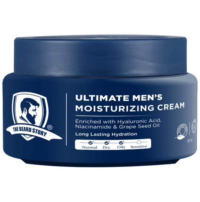 The Beard Story Ultimate Men's Moisturizing Cream With Hyaluronic Acid & Niacinamide | Hydration - Classic Derma