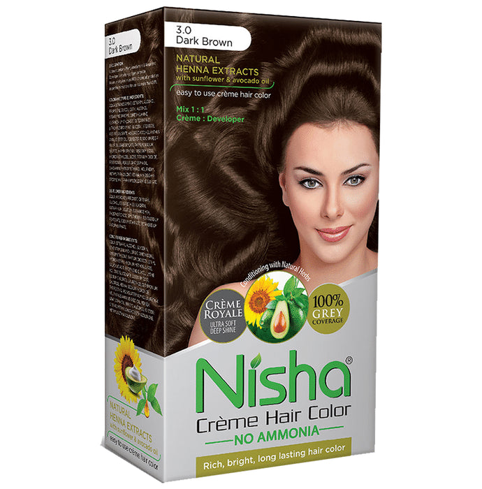 Nisha Creme Hair Color Dark Brown - Classic Derma