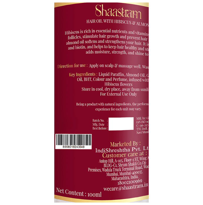Shaastram Hair Oil Hibiscus & Almond
