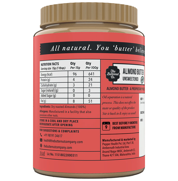 The Butternut Co. Almond Butter Unsweetened Crunchy
