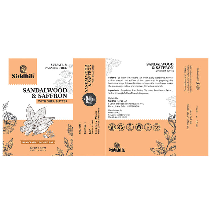 Siddhik Combo Pack of Curumin Tulsi Saffron & Ginger Drop (30ml) and Sandalwood & Saffron With Shea Butter Soap (125gm)