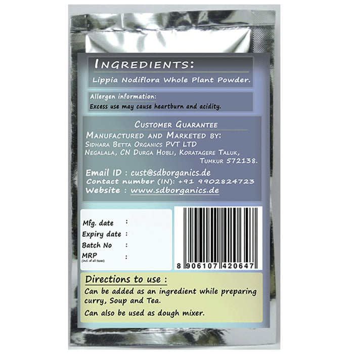 Sidhara Betta Herbals Lippia Nodiflora Whole Plant Powder