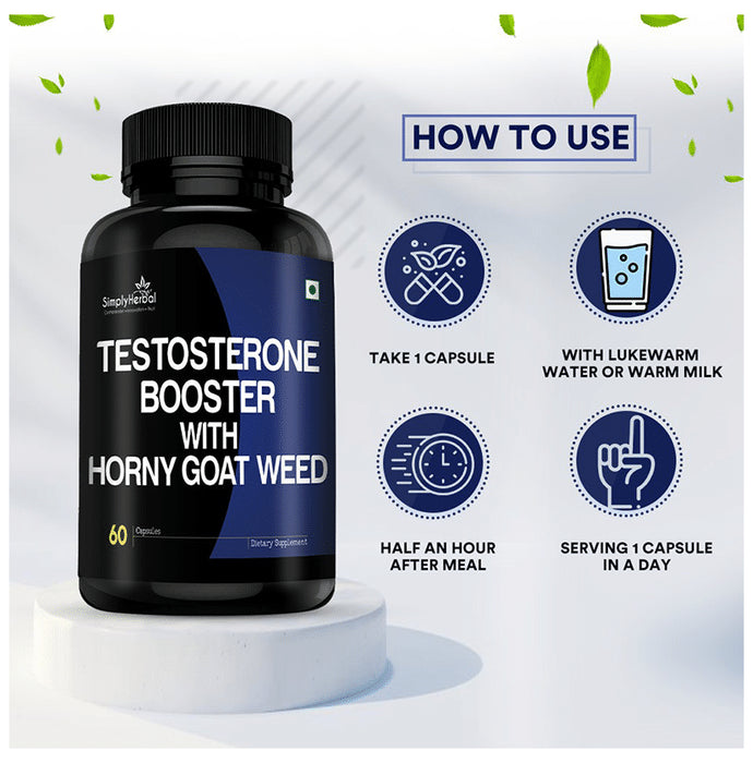 Simply Herbal Testosterone Booster With Horny Goat Weed Capsule