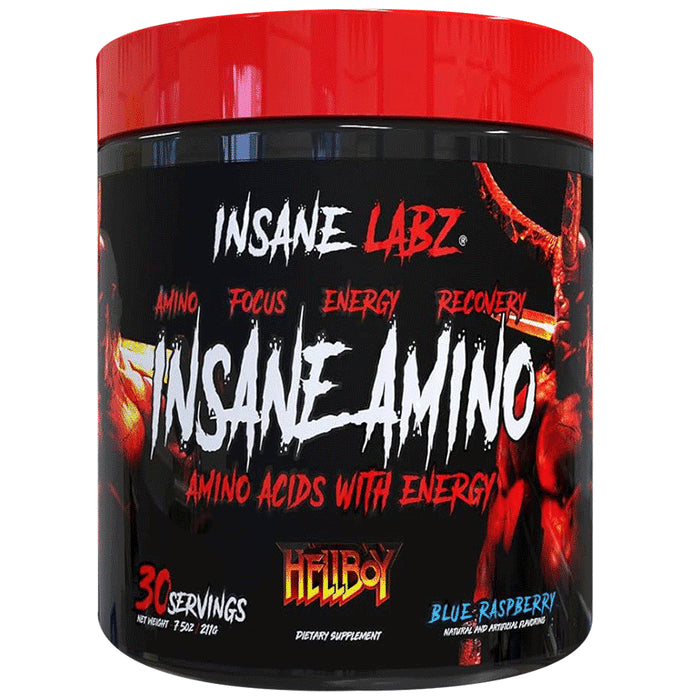 Insane Labz Insane Amino Acids with Energy Hellboy Powder Blue Raspberry - Classic Derma