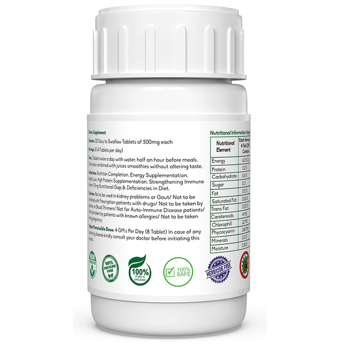 Skytag 100% Organic & Pure Spirulina 500mg Tablet