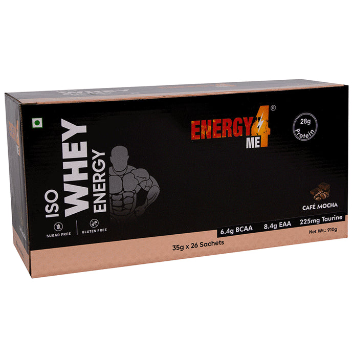 Energy4Me Iso Whey Energy Sachet (35gm Each) Cafe Mocha - Classic Derma
