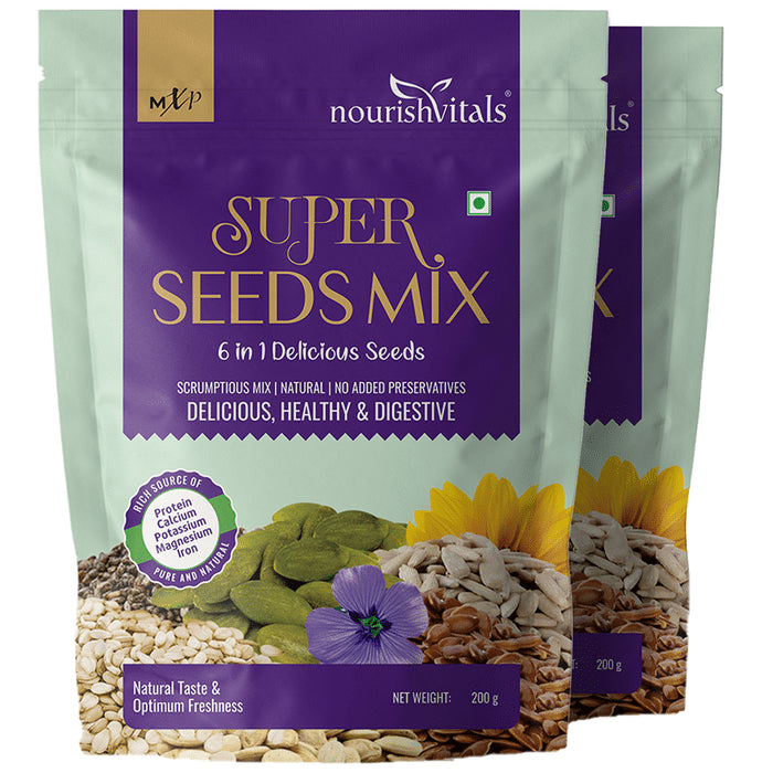 NourishVitals 6 In 1 Delicious Super Seeds Mix (200gm Each) - Classic Derma