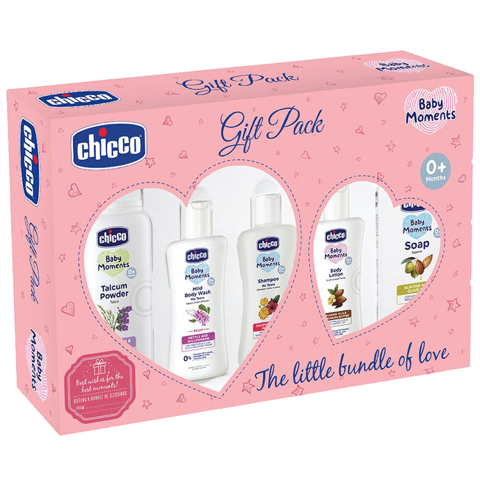 Chicco Baby Moments Gift Pack Set 0M+ Pink - Classic Derma
