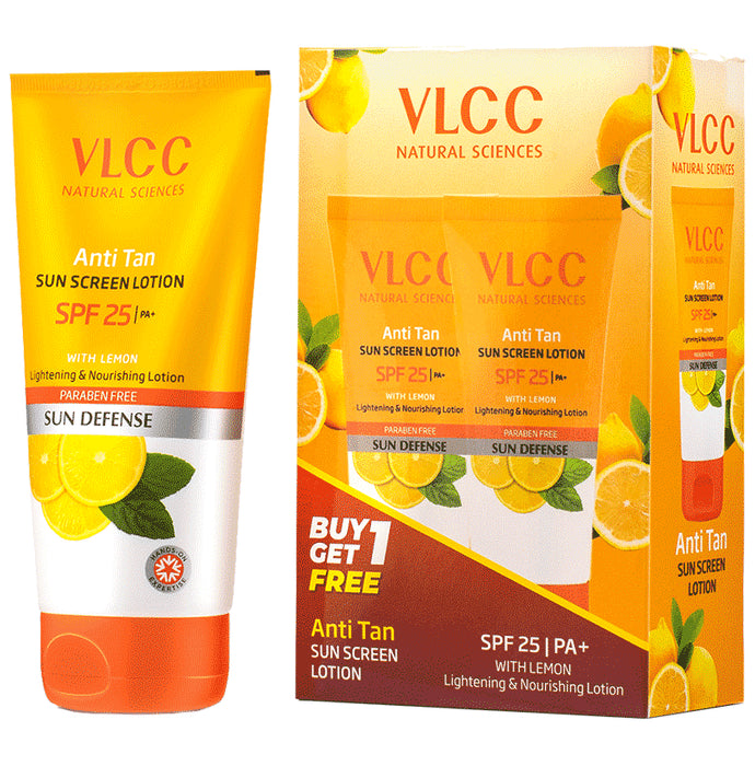 VLCC Anti Tan Sun Screen(150ml Each) Lotion SPF 25 PA+ - Classic Derma