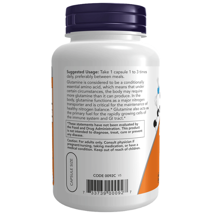 Now Foods L-Glutamine 500mg Capsule