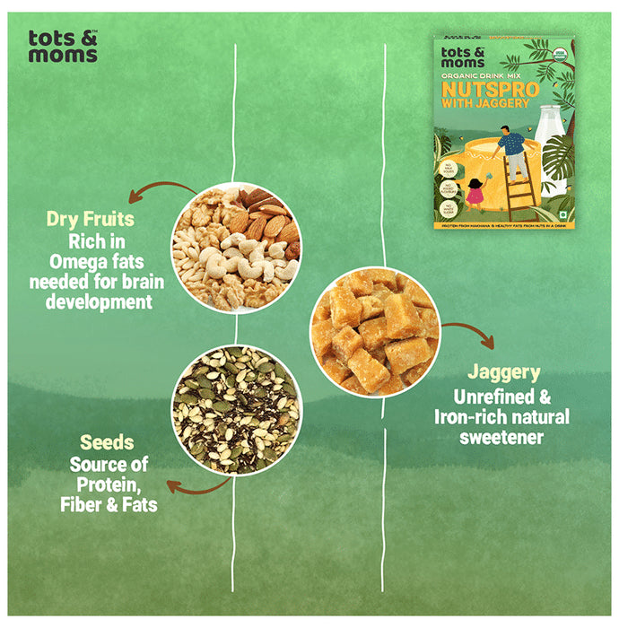 Tots and Moms Organic Drink Mix 1 Year+ Nutspro with Jaggery