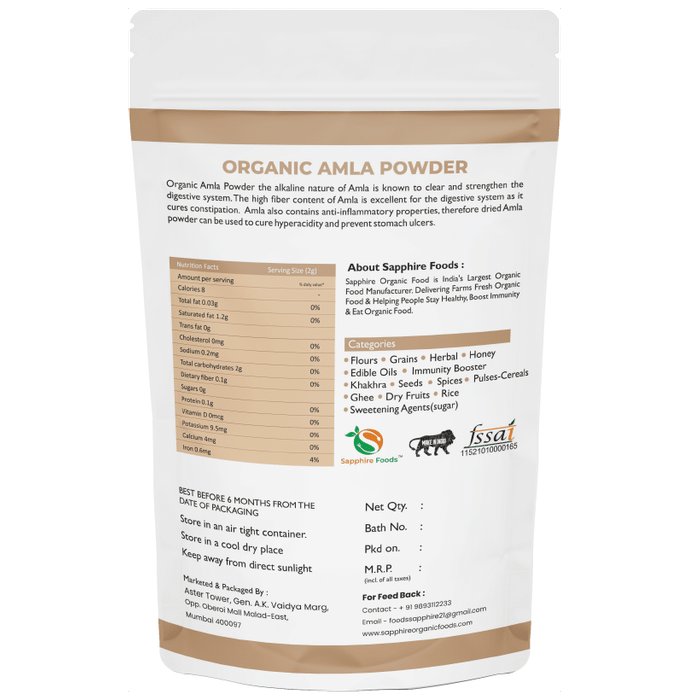 Sapphire Foods Organic Amla Powder