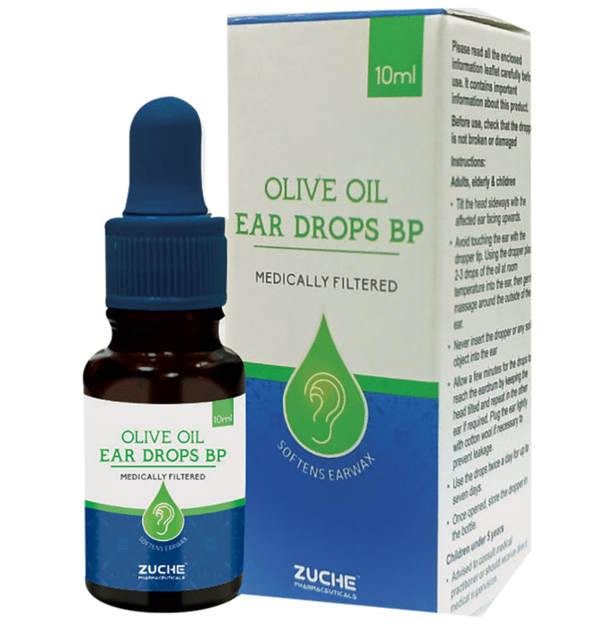 Zuche Olive Oil Ear Drops BP Glass Container with Dropper - Classic Derma