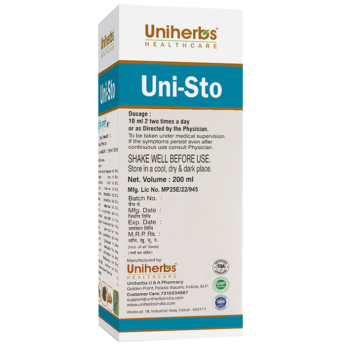 Uniherbs Uni-Sto Syrup Sugar Free