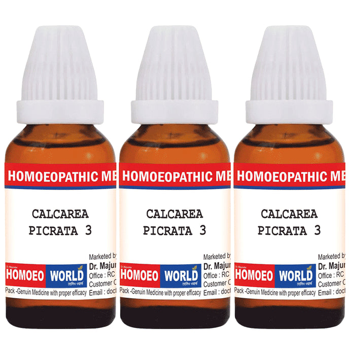 Dr. Majumder Homeo World Calcarea Picrata Dilution(30ml Each) 3 CH - Classic Derma