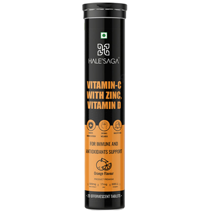 Halesaga Vitamin C with Zinc, Vitamin D Effervescent Tablet Orange - Classic Derma