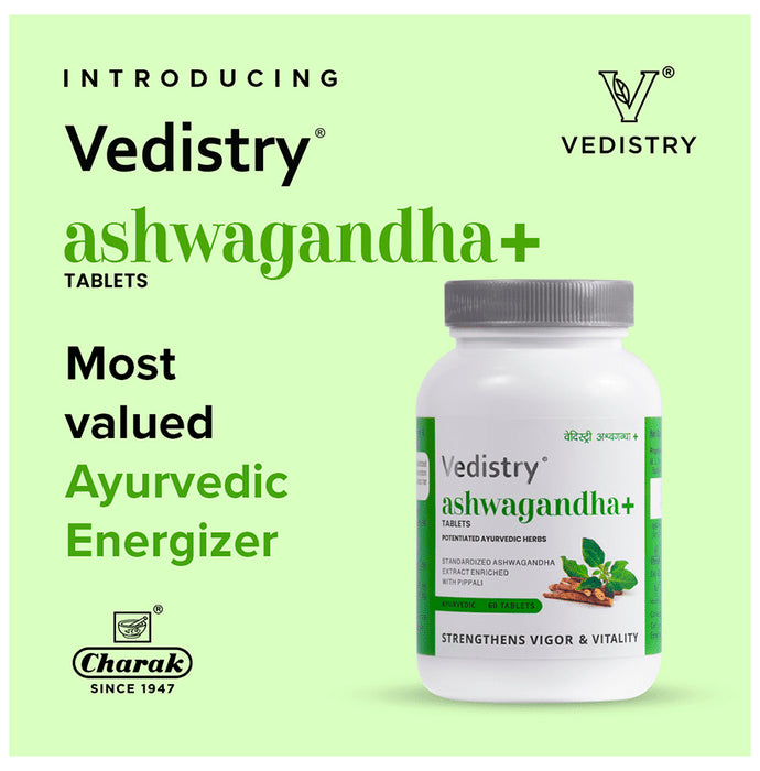 Vedistry Ashwagandha+ Tablet For Strength, Enegry And Vitality