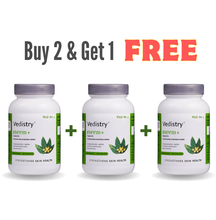 Vedistry Neem+ Tablets (60 Each) Buy 2 Get 1 Free