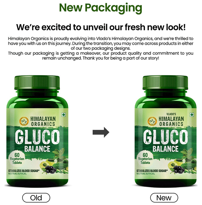 Vlado's Himalayan Organics Gluco Balance Vegetarian Tablet | Stabilizes Blood Sugar