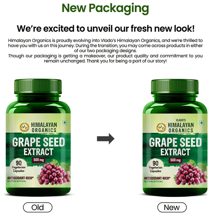Vlado's Himalayan Organics Grape Seed Extract 500mg for Healthy Cholesterol Level