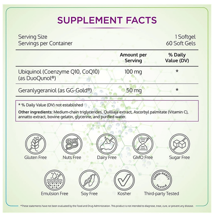 Wellness Extract Duoquinol Bio-Qunol Ubiquinol Plus Softgel Capsules