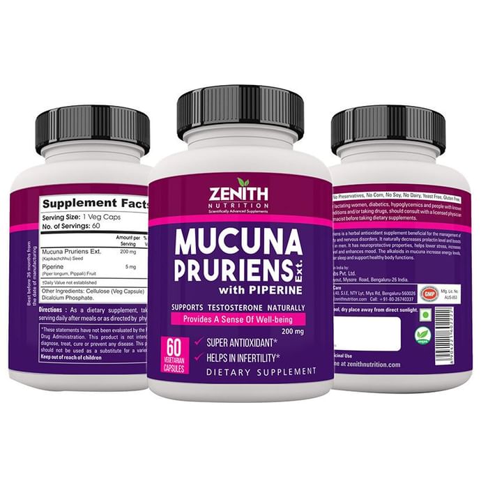 Zenith Nutrition Mucuna Pruriens Plus 200mg Capsule