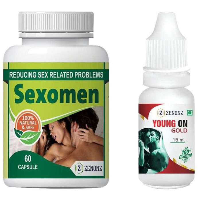 Zenonz Combo Pack of Sexomen 60 Capsules & Young On Gold 15ml - Classic Derma