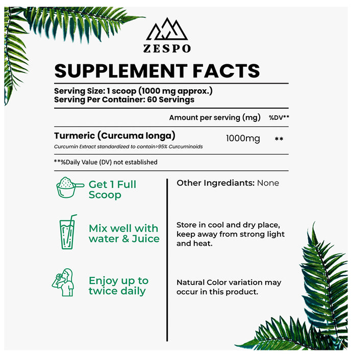 Zespo Premium Curcumin Powder with 95% Curcuminoids