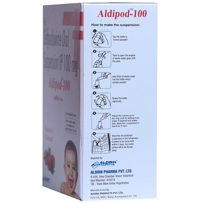 Aldipod 100 Oral Suspension Raspberry