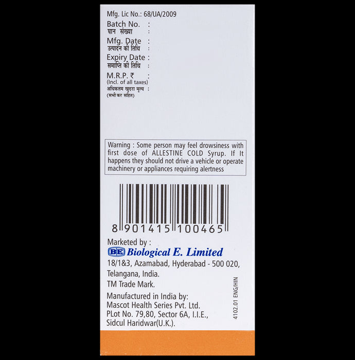 Allestine Cold Syrup Raspberry