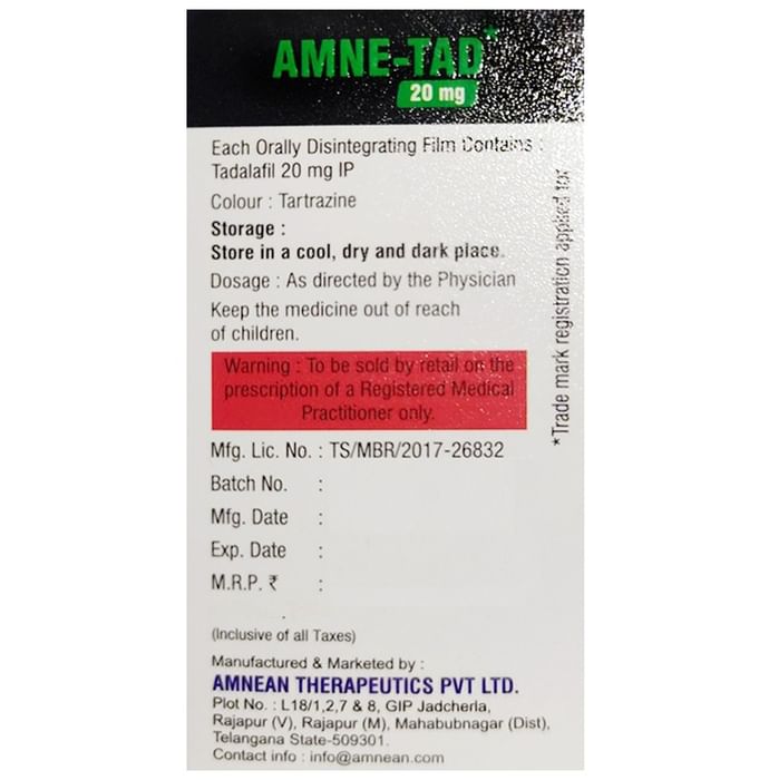 Amne-Tad 20mg Orally Disintegrating Strip