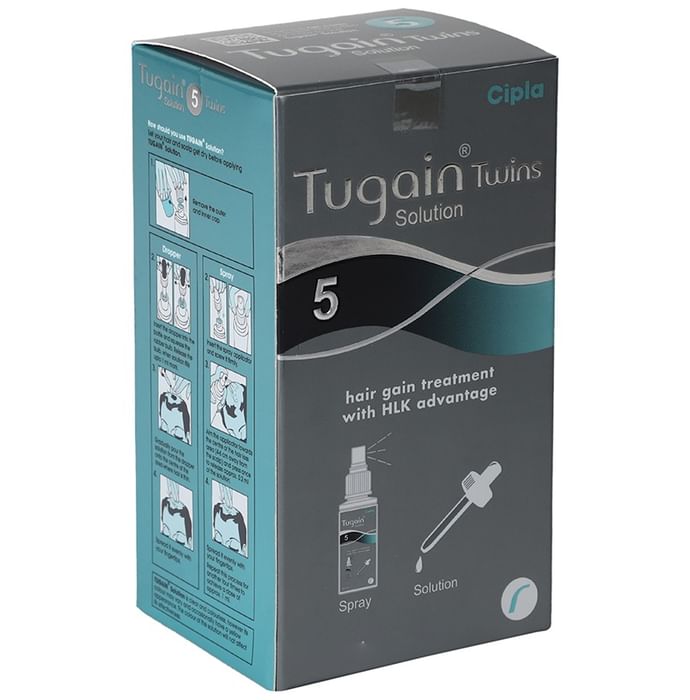 Tugain Twins 5 Solution for Hair Growth(60ml Each)
