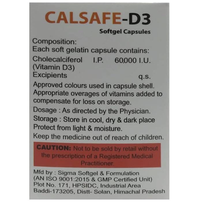 Calsafe-D3 Softgel Capsule