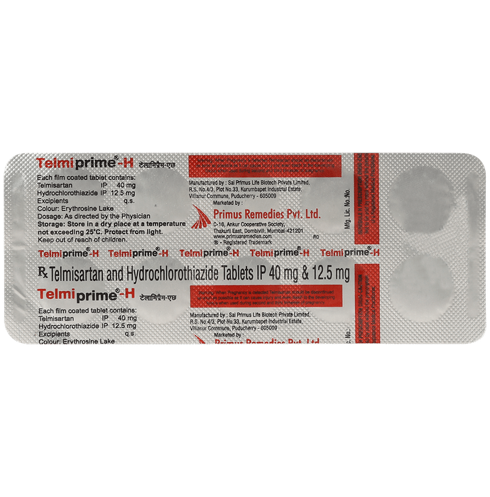 Telmiprime H 40mg/12.5mg Tablet