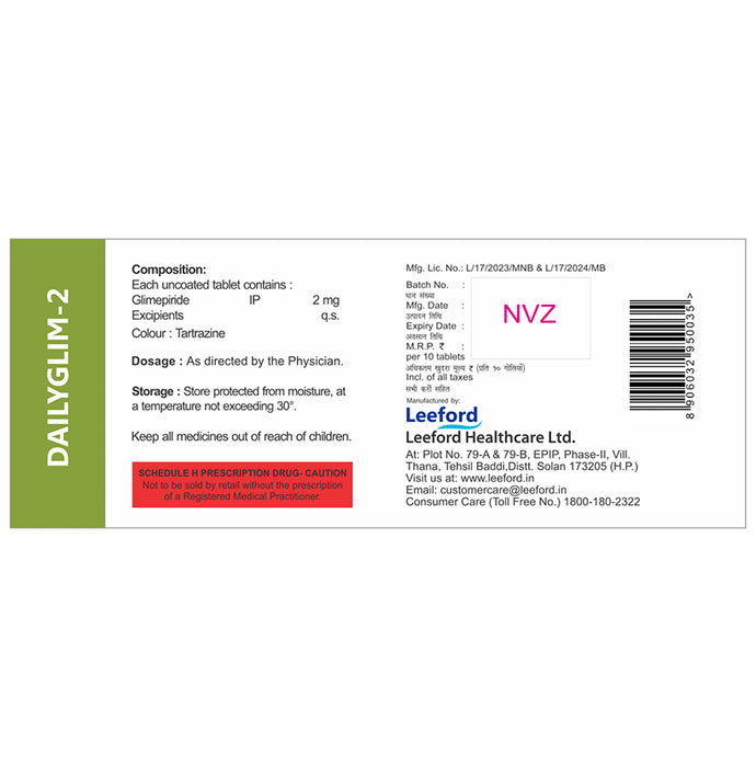 Dailyglim 2mg Tablet