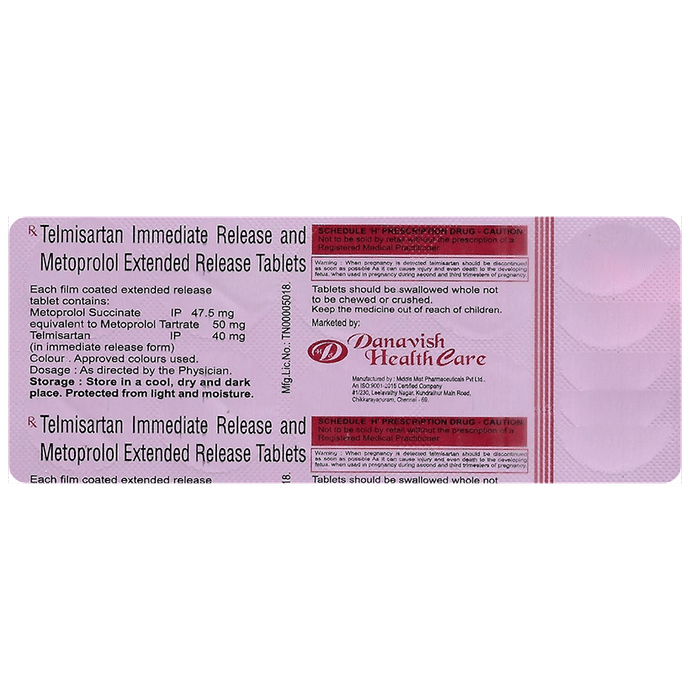Danavish Telmisartan+Metoprolol Tablet ER