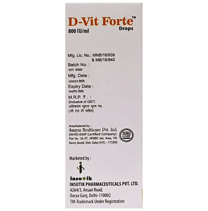 D-Vit Forte Oral Drops Strawberry