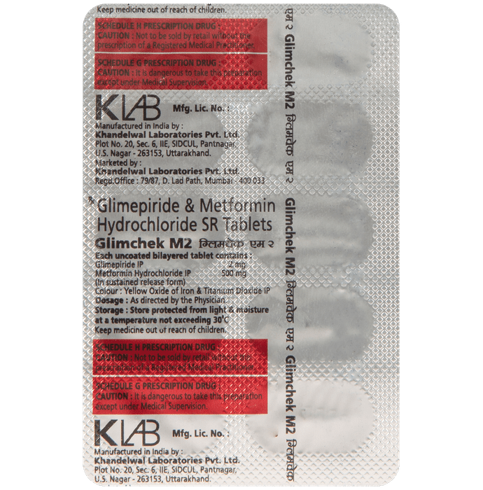Glimchek M 2mg/500mg Tablet